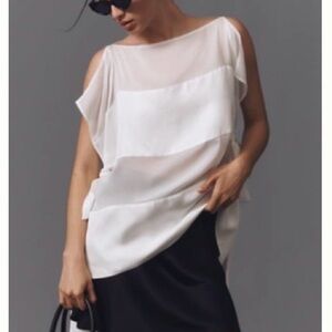 Cynthia Rowley x Anthropologie Windswept Silk Panel Blouse